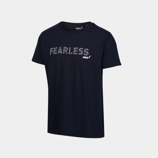 Inov-8 Sininen Luomupuuvillainen T-paita ''fearless'' Miesten