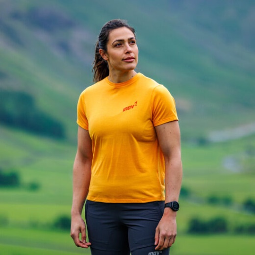 Inov-8 Graafinen T-paita Ss ''skiddaw'' Naisten Keltainen